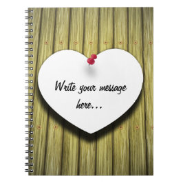 Caderno Espiral Paper Heart Handwritten Script Rustic