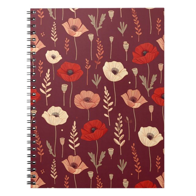 Caderno Espiral Papoila Floral (Frente)
