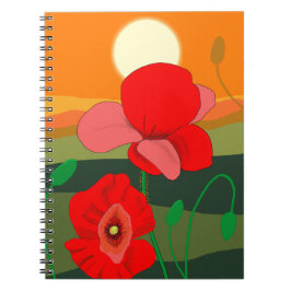 Caderno Espiral Papoila no pôr do sol