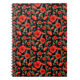 Caderno Espiral Papoulas Vermelhas
