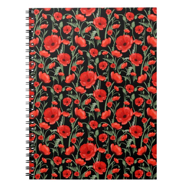 Caderno Espiral Papoulas Vermelhas (Frente)