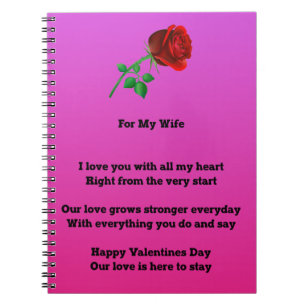 Caderno Espiral Para meu poema do dia dos namorados da esposa