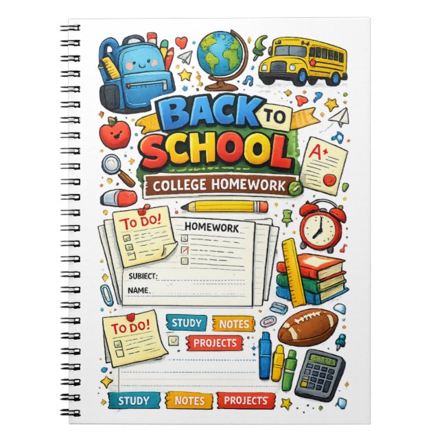 Caderno Espiral para Tarefas Escolares de Faculdad (Frente)