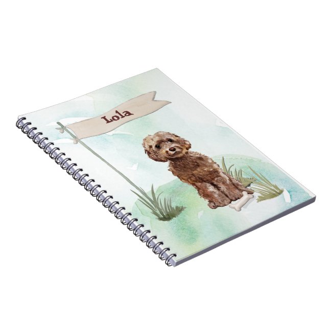 Caderno Espiral Parabéns Brown Cockapoo em Novo Cão (Lado Direito)