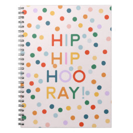 Caderno Espiral Parabéns Hip Hip Hurra Festa de Aniversário