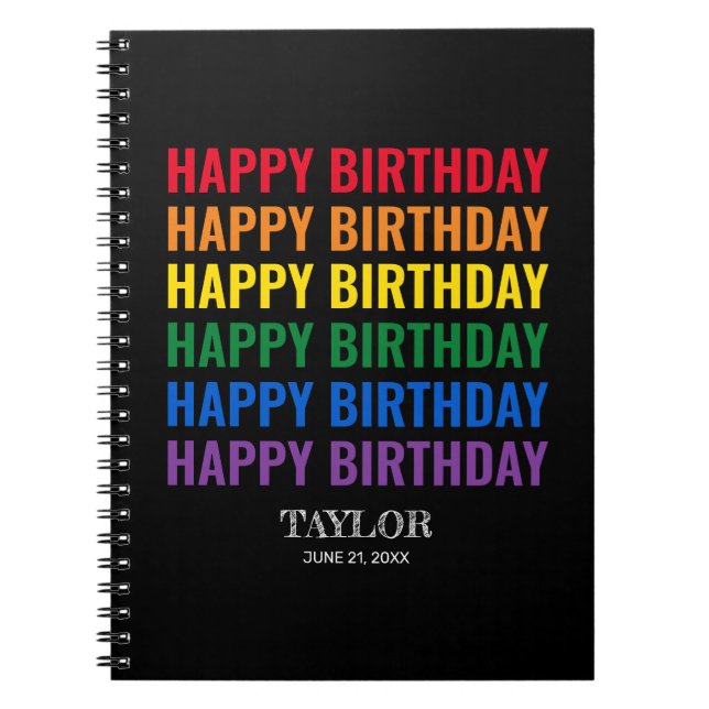 Caderno Espiral Parabéns LGBT Orgulho LGBTQ Transgênero (Frente)