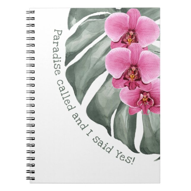 Caderno Espiral Paraíso das Cotas Tropicais Quimais Florais Chamad (Frente)