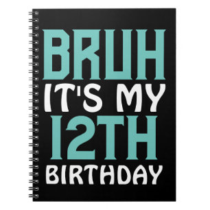 Caderno Espiral Paraíso Personalizado Engraçado Bruh É Meu Anivers