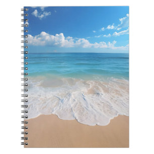 Caderno Espiral Paraíso praia ondas cena mar areia oceânica ilha i