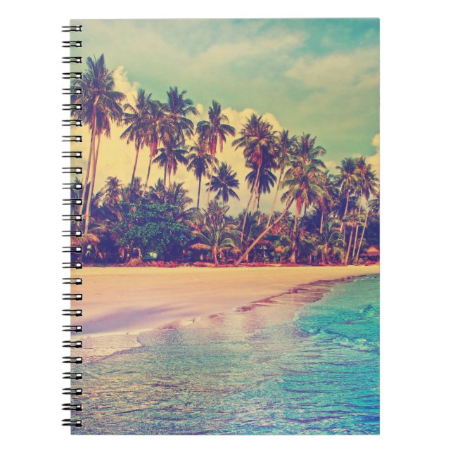 Caderno Espiral Paraíso tropical: mar, hotel, praia. (Frente)