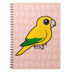 Caderno Espiral Parakeet do ouro de Birdorable