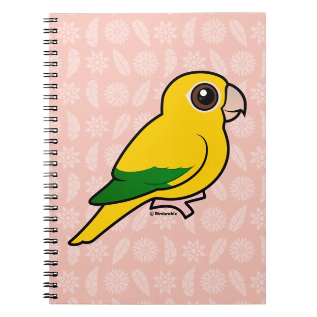 Caderno Espiral Parakeet do ouro de Birdorable (Frente)