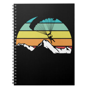 Caderno Espiral Parapente da Montanha Retro Paraqueíte