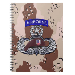 Caderno Espiral Paraquedista Aerotransportado Tempestade no Desert