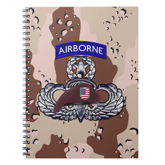 Caderno Espiral Paraquedista Aerotransportado Tempestade no Desert (Frente)