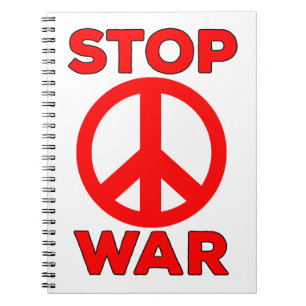Caderno Espiral Parar Guerra