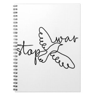 Caderno Espiral Parar Guerra