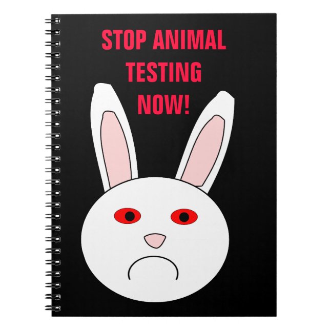 Caderno Espiral Parar o teste de animais agora notebook (Frente)