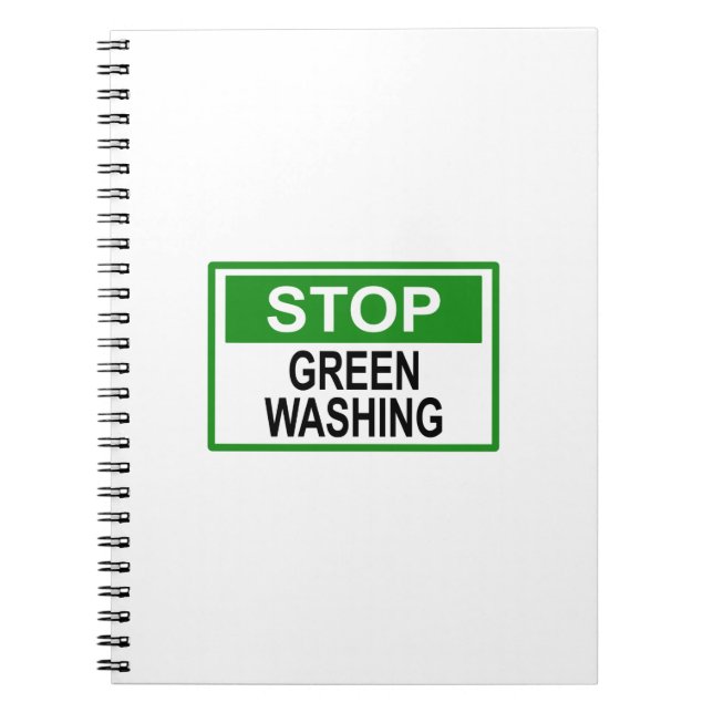 Caderno Espiral Parar Sinal de Lavagem em Verde (Frente)