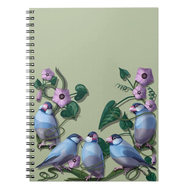 Caderno Espiral pardais-de-java (Frente)