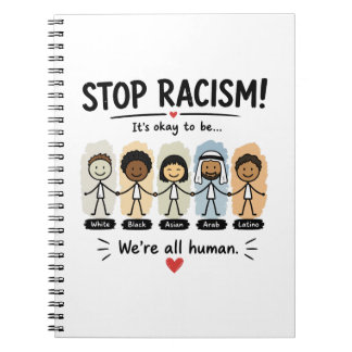 Caderno Espiral Pare o racismo somos todos humanos