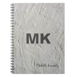 Caderno Espiral Parede Cinza Monogramada Profissional Moderna