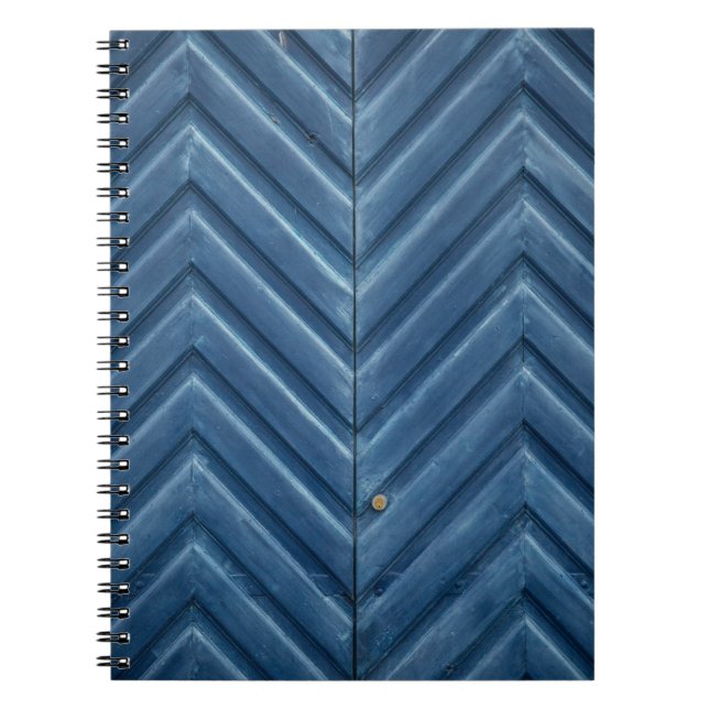 Caderno Espiral Parede de madeira azul (Frente)