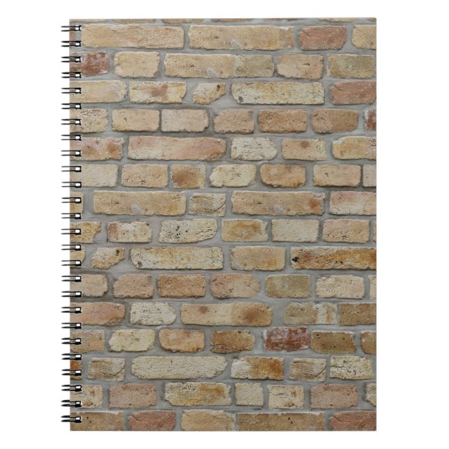 Caderno Espiral Parede de Tijolo Marrom um Design Inovador  (Frente)