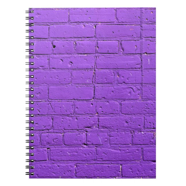 Caderno Espiral Parede de tijolos pintada com púrpura (Frente)