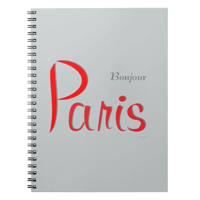 Caderno Espiral PARIS Bonjour (Olá) (Frente)