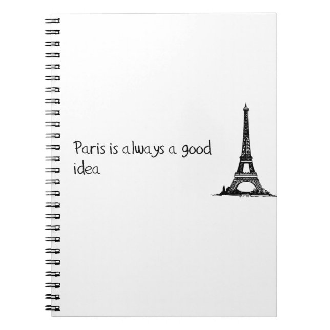 Caderno Espiral Paris é sempre uma boa ideia (Frente)