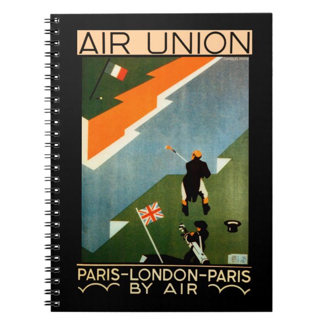 Caderno Espiral Paris - Londres - Paris por Air (Frente)