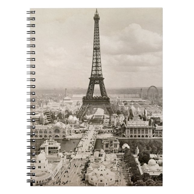 Caderno Espiral Paris: Torre Eiffel, 1900 (Frente)