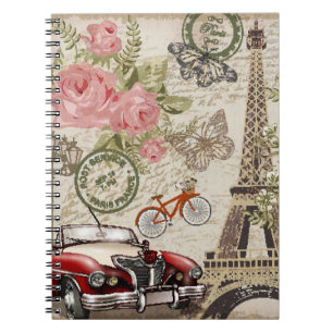Caderno Espiral Paris Vintage: Estilo do Cartão-Postal