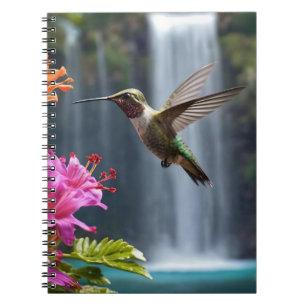 Caderno Espiral Parque de Cascata de Hummingbird
