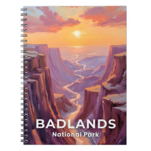 Caderno Espiral Parque Nacional Badlands Dakota do Sul Pintura