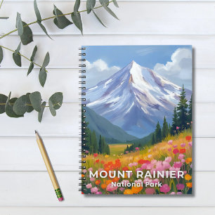 Caderno Espiral Parque Nacional do Monte Rainier Viagens por Was