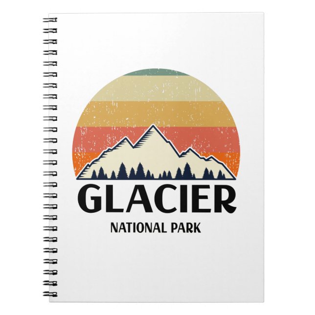 Caderno Espiral Parque Nacional Glacier Vintage (Frente)