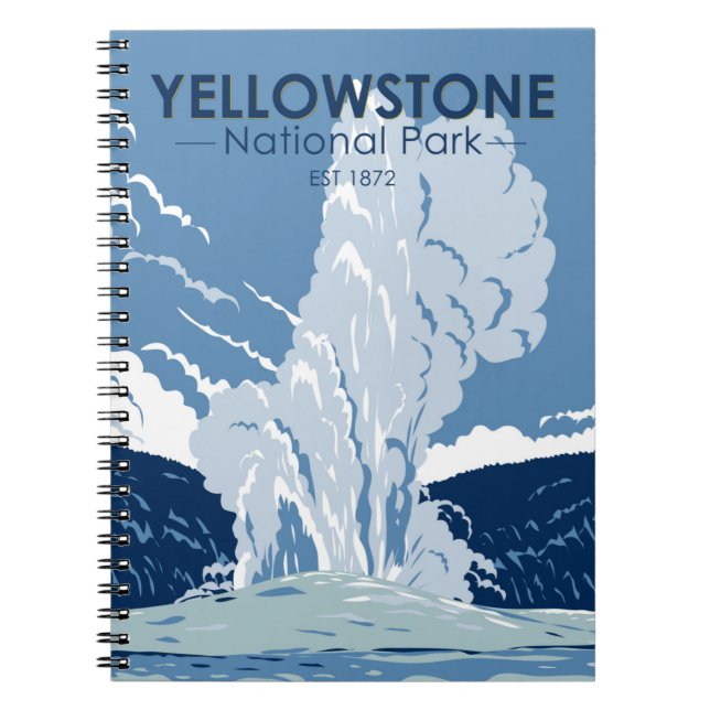 Caderno Espiral Parque Nacional Yellowstone Vintage (Frente)