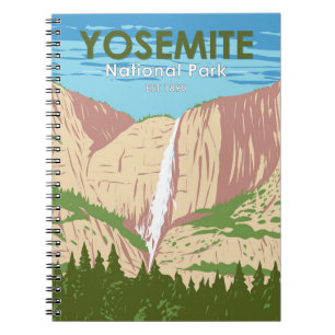 Caderno Espiral Parque Nacional Yosemite California Waterfall