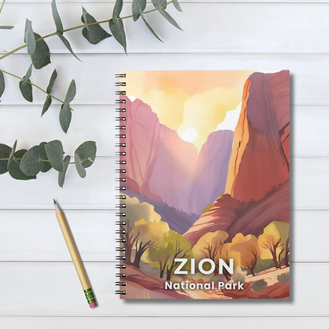 Caderno Espiral Parque Nacional Zion | Viagem Watercolor (Criador carregado)