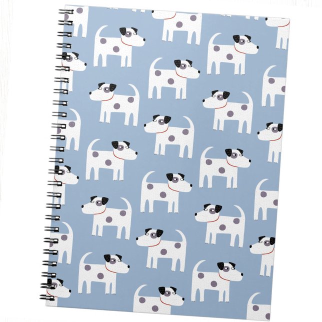 Caderno Espiral Parson Jack Russell Terrier Dog Padrão Azul (Parson Jack Russell terrier dog notebook for animal lovers)