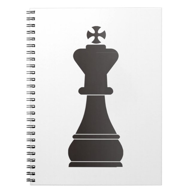 Caderno Espiral Parte de xadrez preta do rei (Frente)