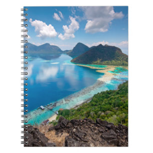 Caderno Espiral Parte superior da vista bonita   da ilha de Bohey