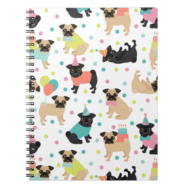 Caderno Espiral Partido Pug (Frente)