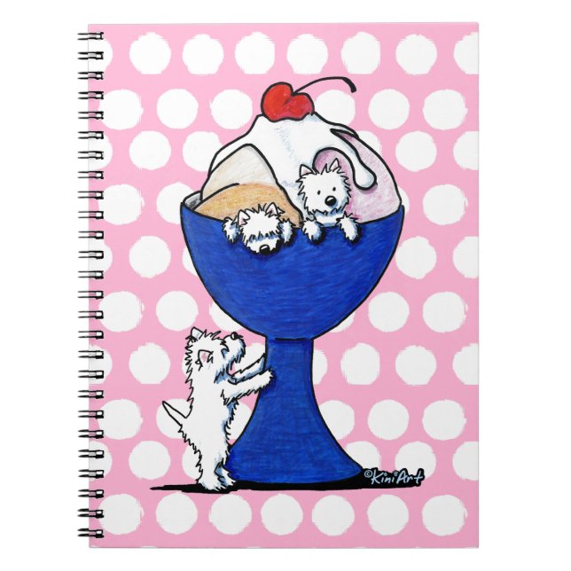 Caderno Espiral Partido Sorvete Westie (Frente)