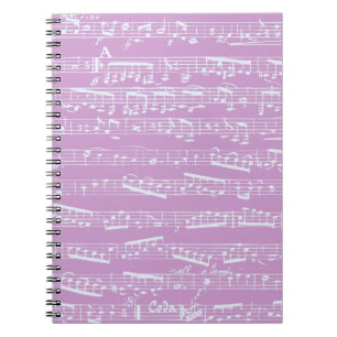 Caderno Espiral Partitura cor-de-rosa