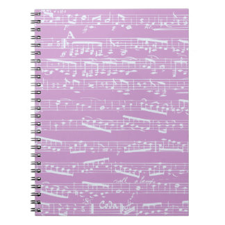 Caderno Espiral Partitura cor-de-rosa