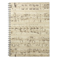 Partitura em pergaminho escrito à mão na tinta