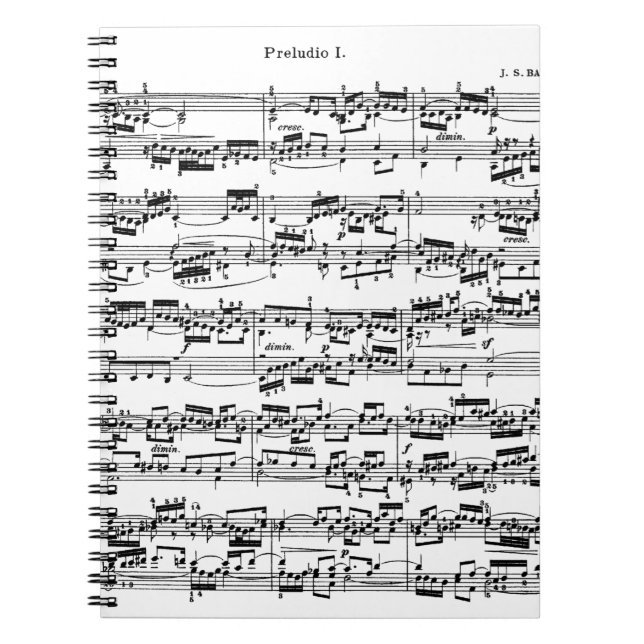 Caderno Espiral Partitura por Bach (Frente)